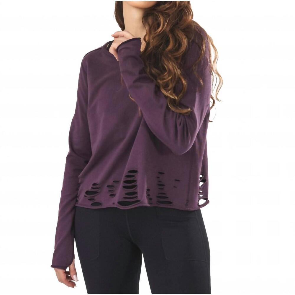 NEW NANCY ROSE PERFORMANCE women's page sweatshirt in deep curant